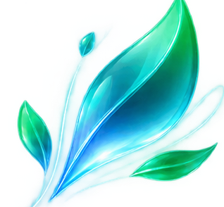 3D Emerald Crystal Leaves
